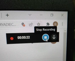 Steps for recording your windows screen using the Xbox game bar - stop recording