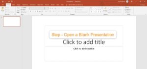 Steps on how to record screen on Windows 11 with MS Powerpoint - Open Blank Presentation